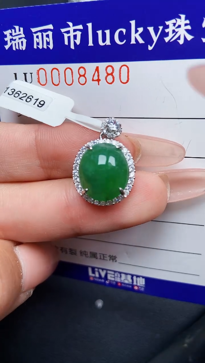 【闪购商品】翡翠颈饰银S925镶嵌8480