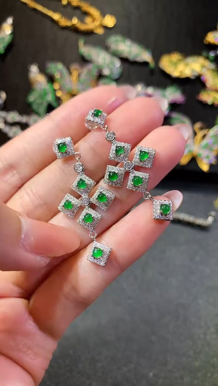 【闪购商品】翡翠耳饰银S925镶嵌170耳饰（多样性发货一件