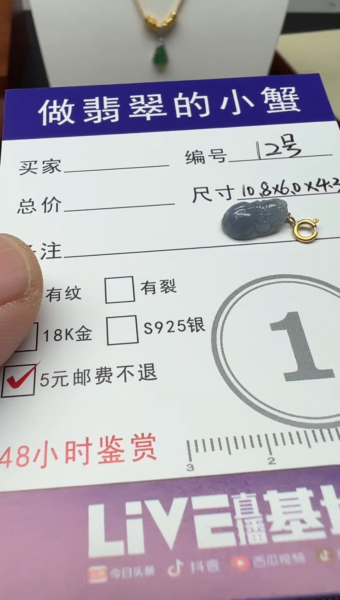 颈饰18K金镶嵌翡翠（12号链接）纯天然A货缅甸翡翠貔貅吊坠