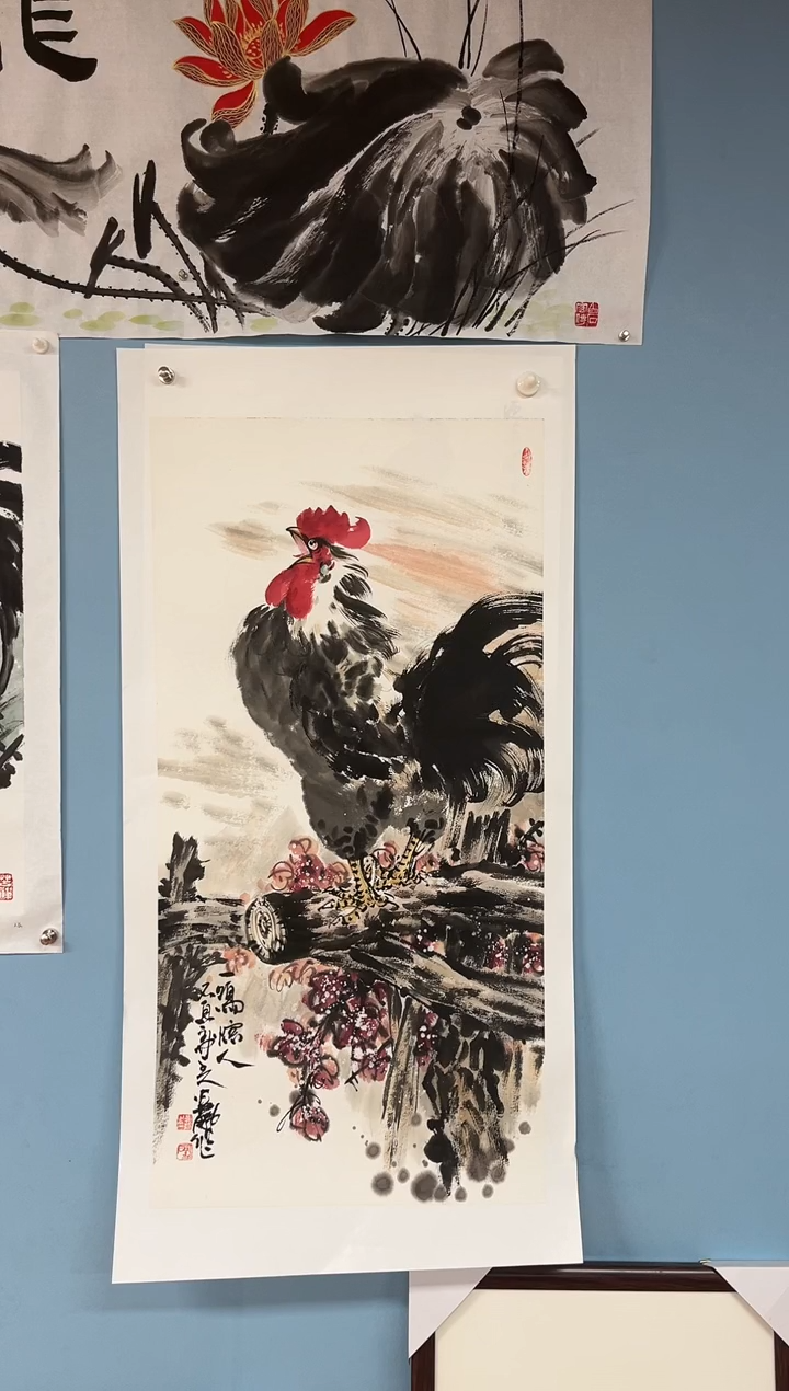 国画娄鹏大公鸡图