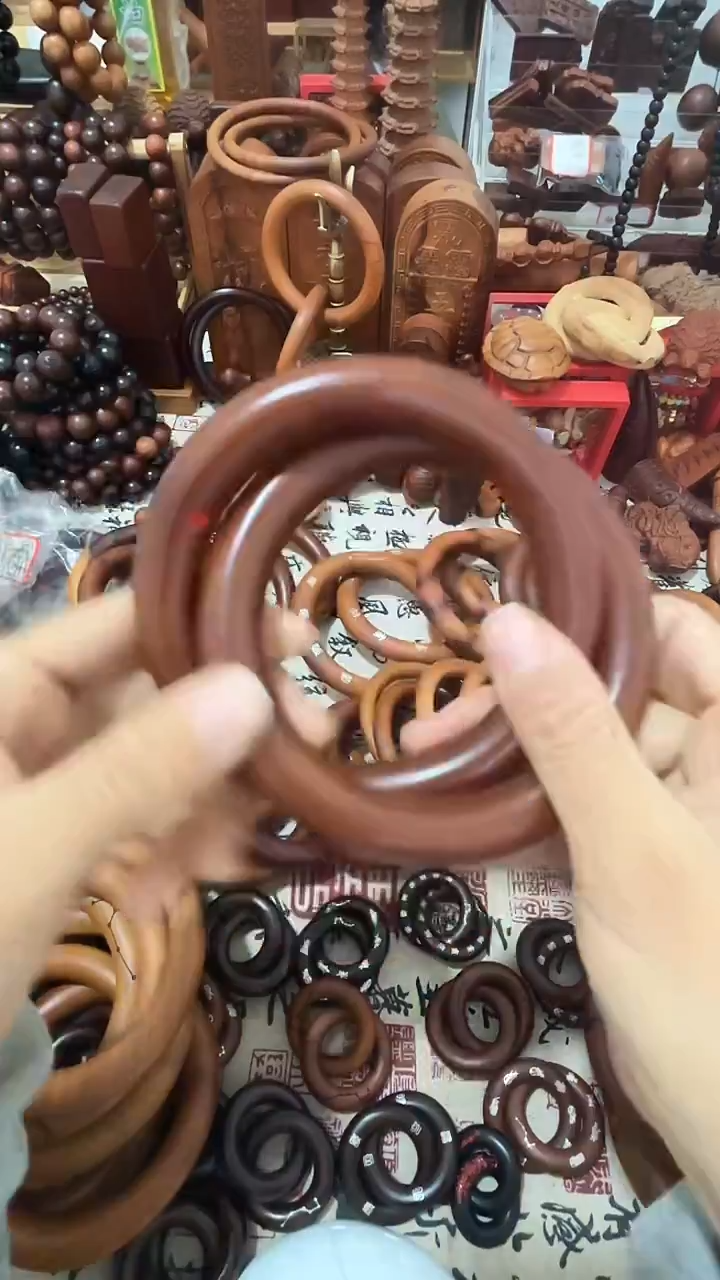 枣木乾坤圈枣木80圈口微瑕一物一拍