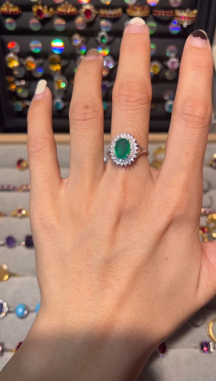 【闪购商品】祖母绿戒指银S925镶嵌456513