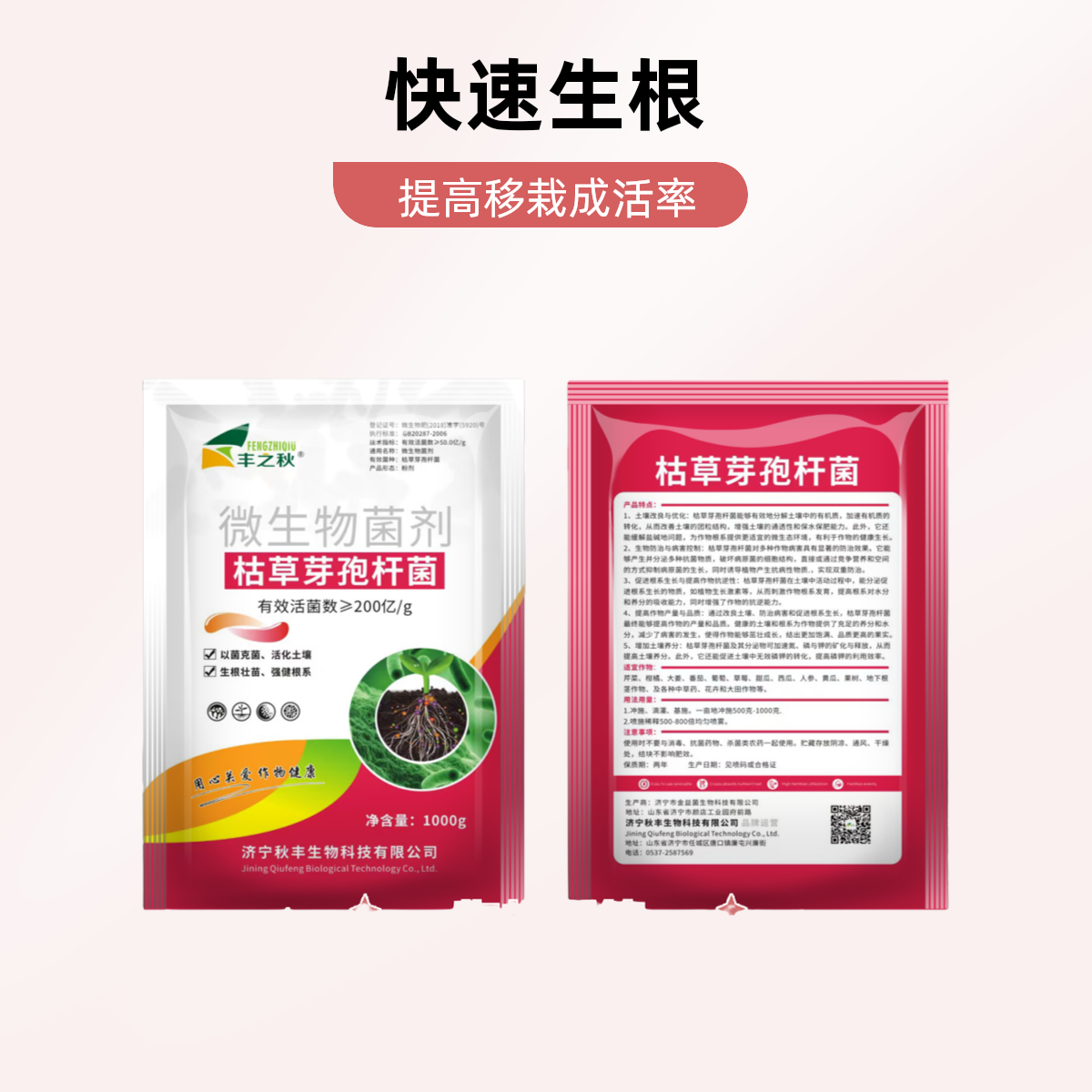 农田瓜果蔬菜庭院粉剂微生物菌剂生根壮苗活化土壤，滴灌冲施基施