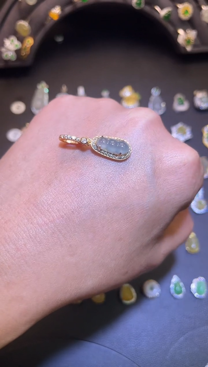 吊坠(不含链)银S925镶嵌翡翠1