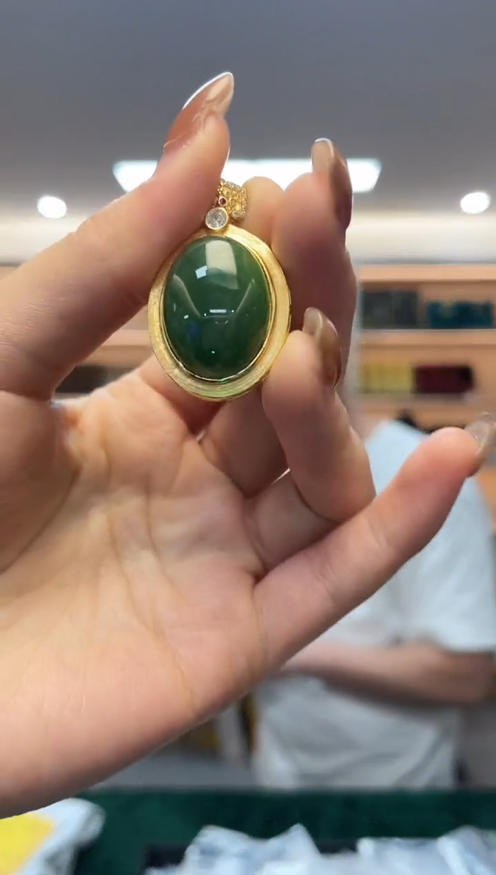 颈饰银S925镶嵌和田玉（多样性发一件）