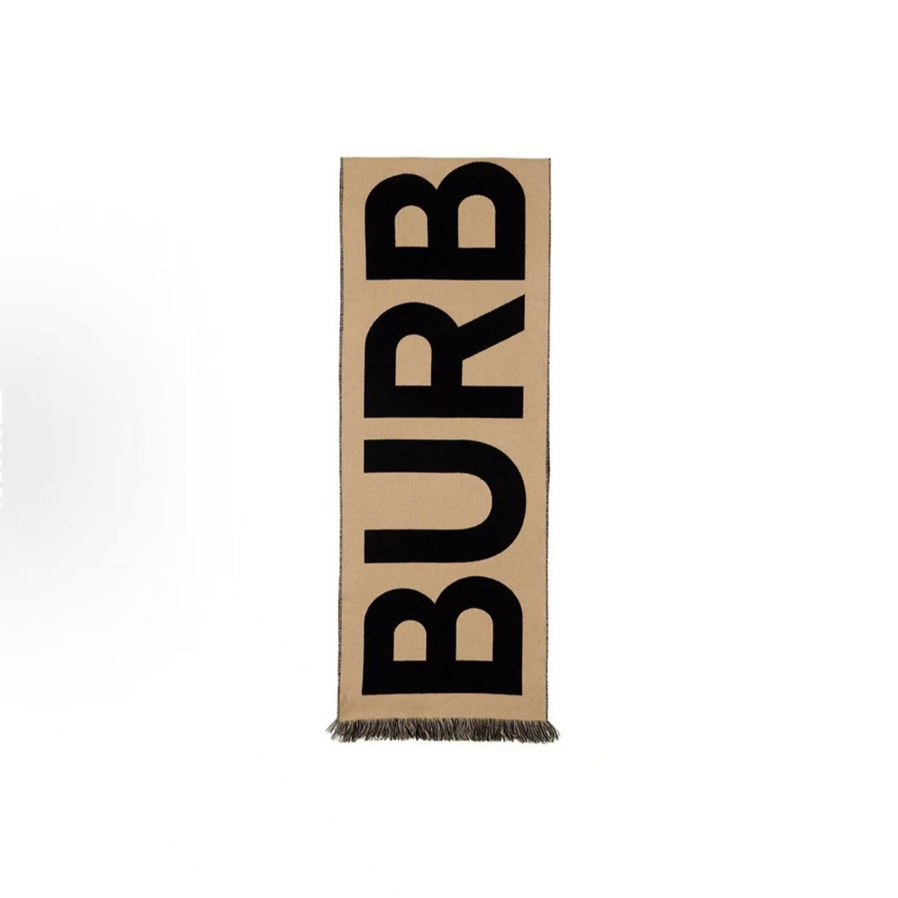 未使用 BURBERRY/博柏利 大字母Logo徽标提花 羊毛 绒线围巾 