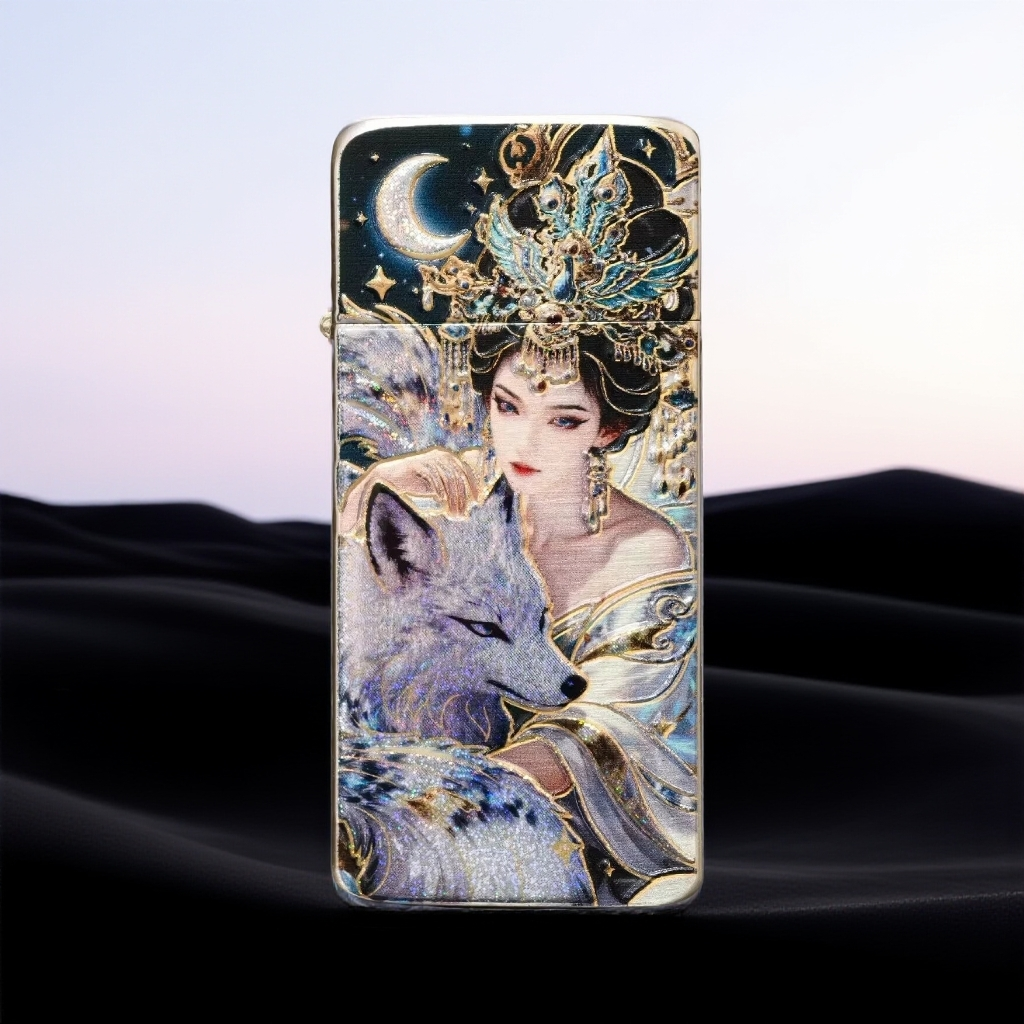 超薄鎏金流沙九尾天狐窄机 煤.油机（配官方礼盒保卡）Y