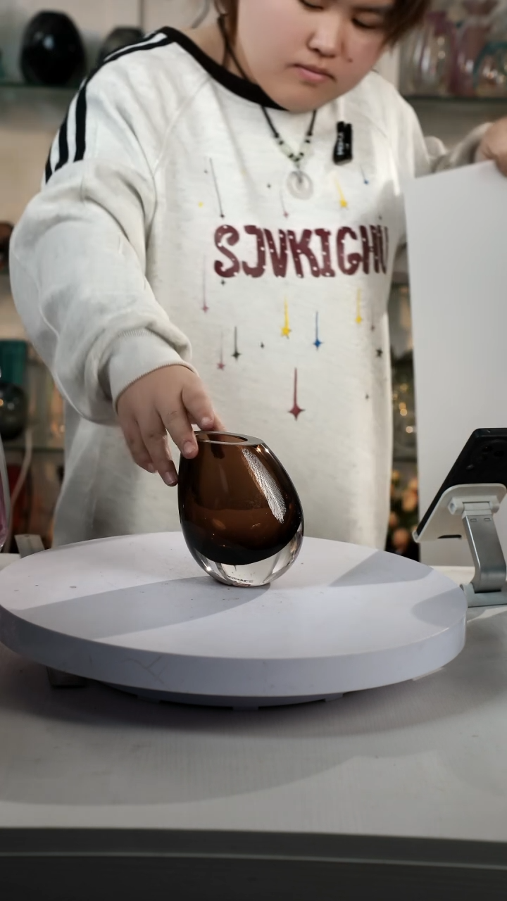 【闪购商品】琉璃【弘扬】高12轻奢琉璃花器微瑕福利