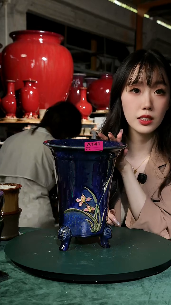 【石湾花盆】贴花盆141
