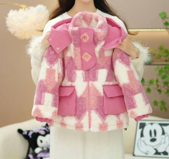 逗小铺【多米】2025新款加绒加厚洋气女宝时尚韩版厚外套D177