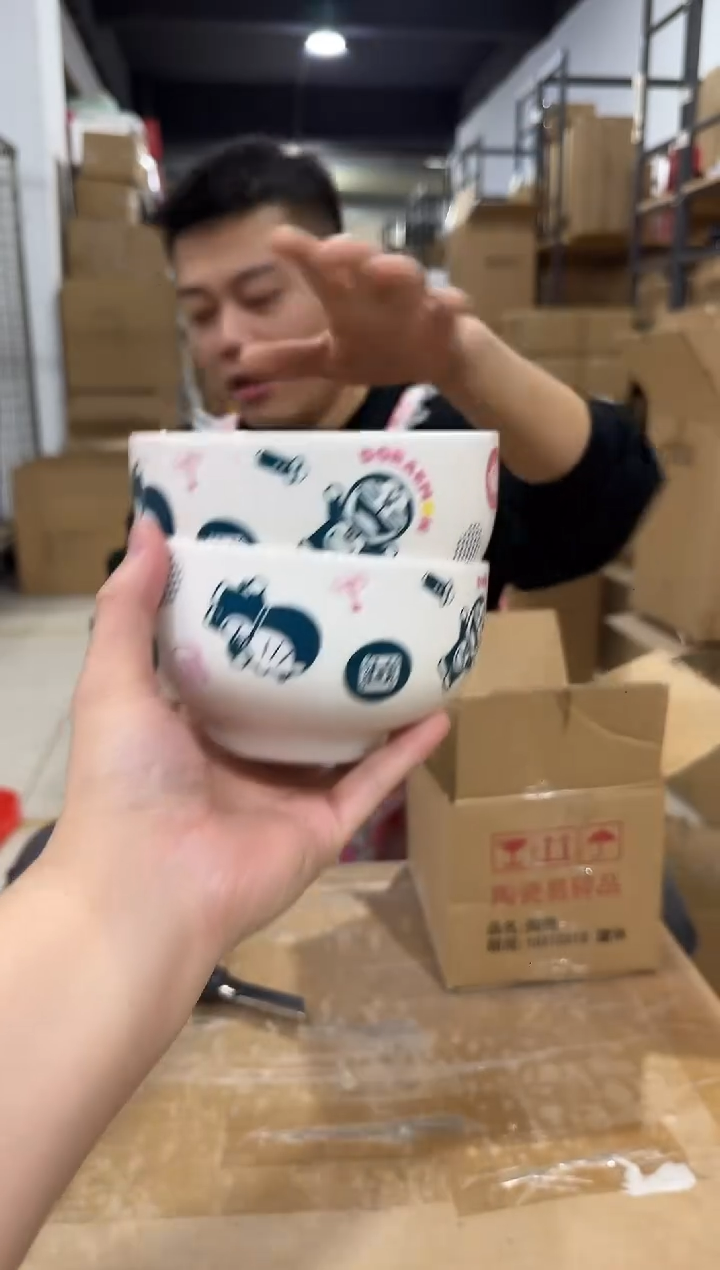 瓷片叮当猫大碗2件套