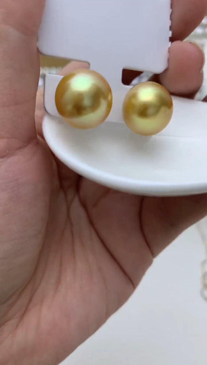 18K金镶嵌耳饰海水珍珠q79 