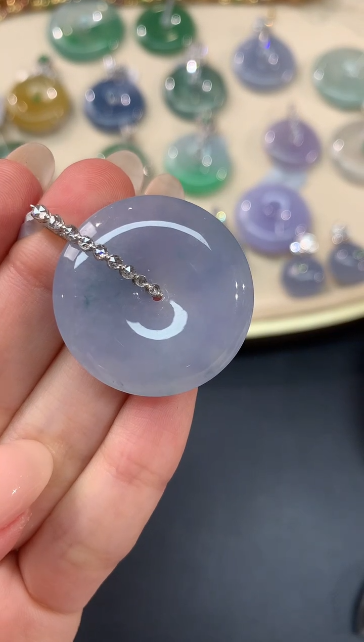 【闪购商品】翡翠吊坠(不含链)18K金镶嵌A225|5980