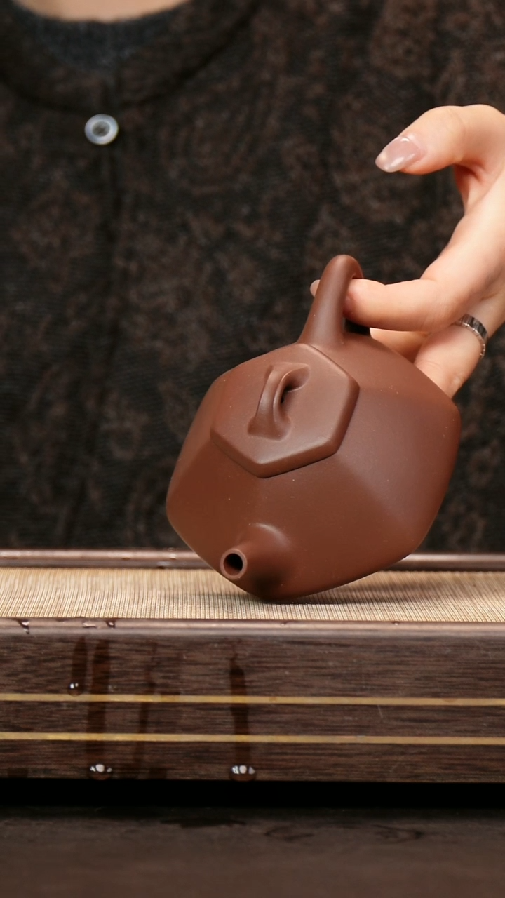 茶壶紫砂紫泥六方石瓢