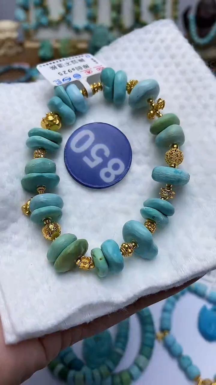 【闪购商品】绿松石手链银S925镶嵌850