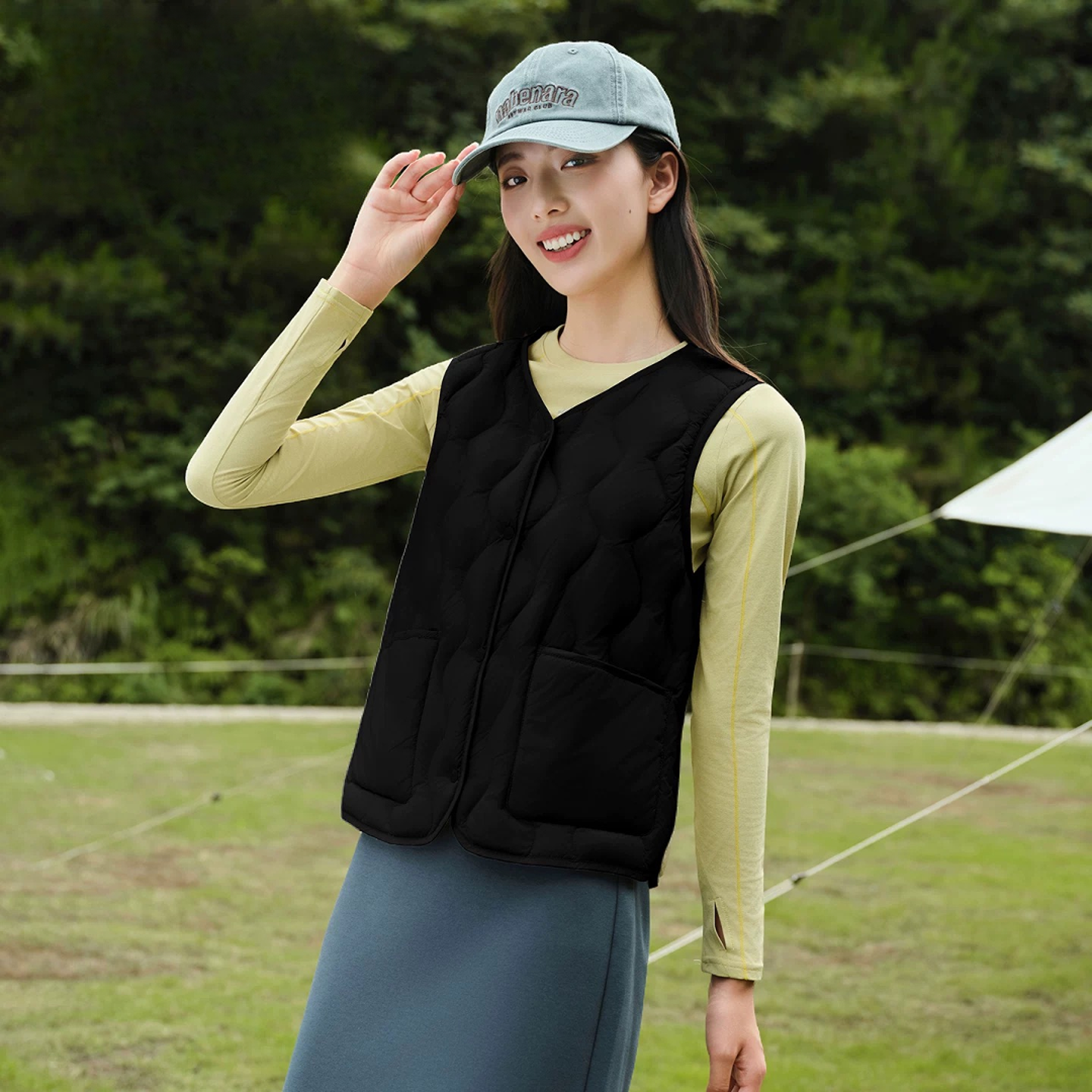 N0187棉马甲梭织百搭简约保暖女款春日系牛仔马甲马夹春秋冬情侣