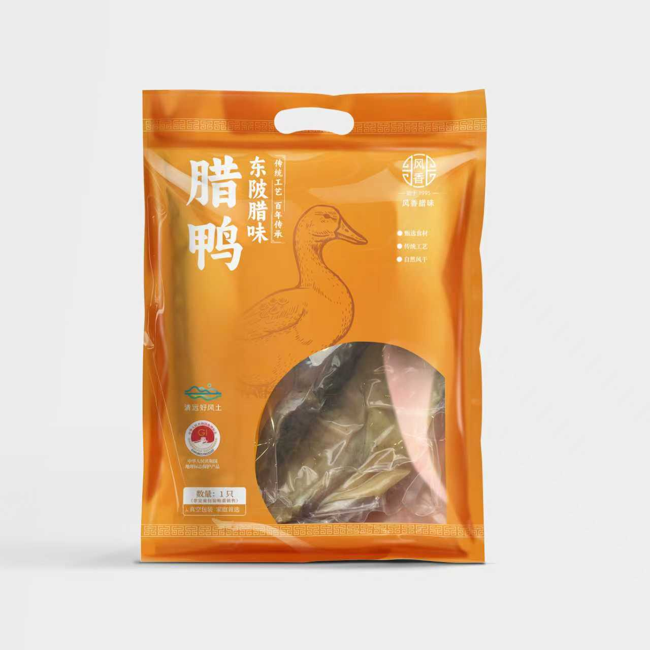 连州东陂农家青头鸭自然风干咸香口味