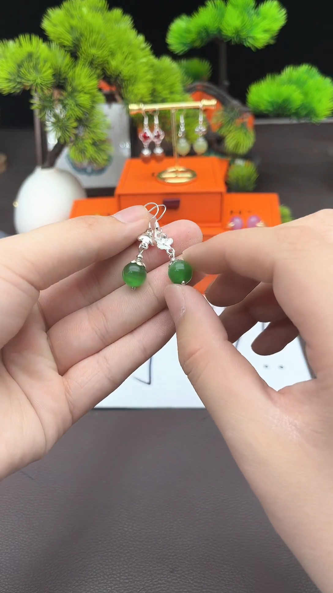 【闪购商品】玛瑙/玉髓耳钉银S925镶嵌212000