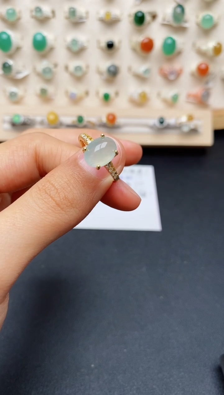 【闪购商品】翡翠戒指银S925镶嵌缅甸翡翠