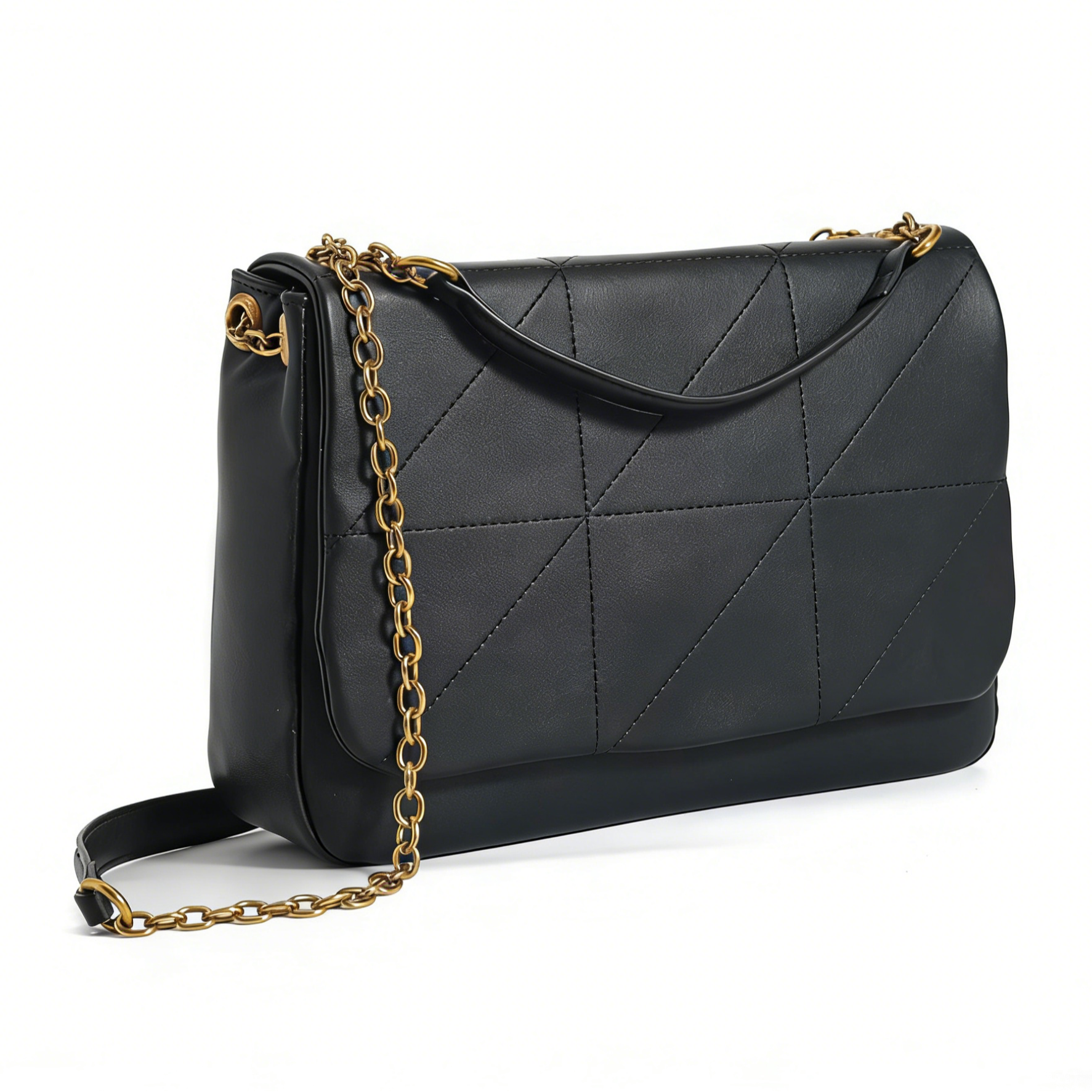 【C&R】时尚单肩斜挎邮差包FES-5185-黑色/29x8x20cm