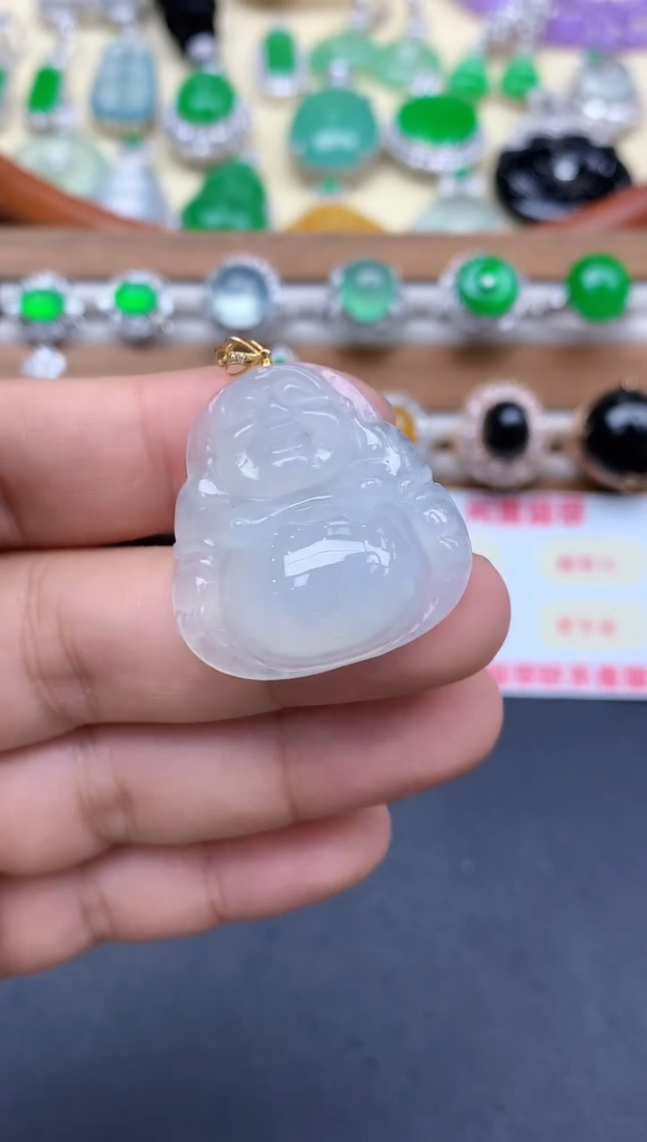 颈饰18K金镶嵌翡翠293-中国好珍宝