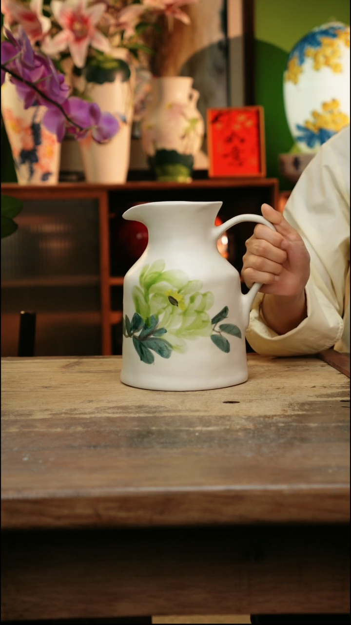 瓷片 景德镇纯手工釉下彩精品花瓶