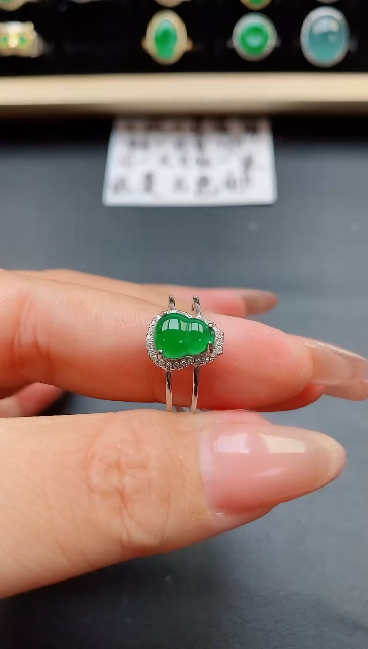 翡翠戒指银S925镶嵌321321