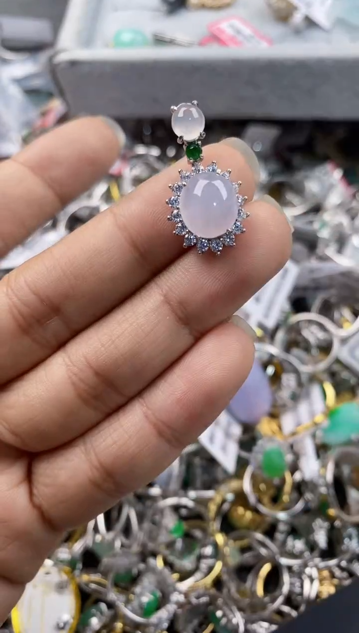 银S925镶嵌戒指翡翠999---6