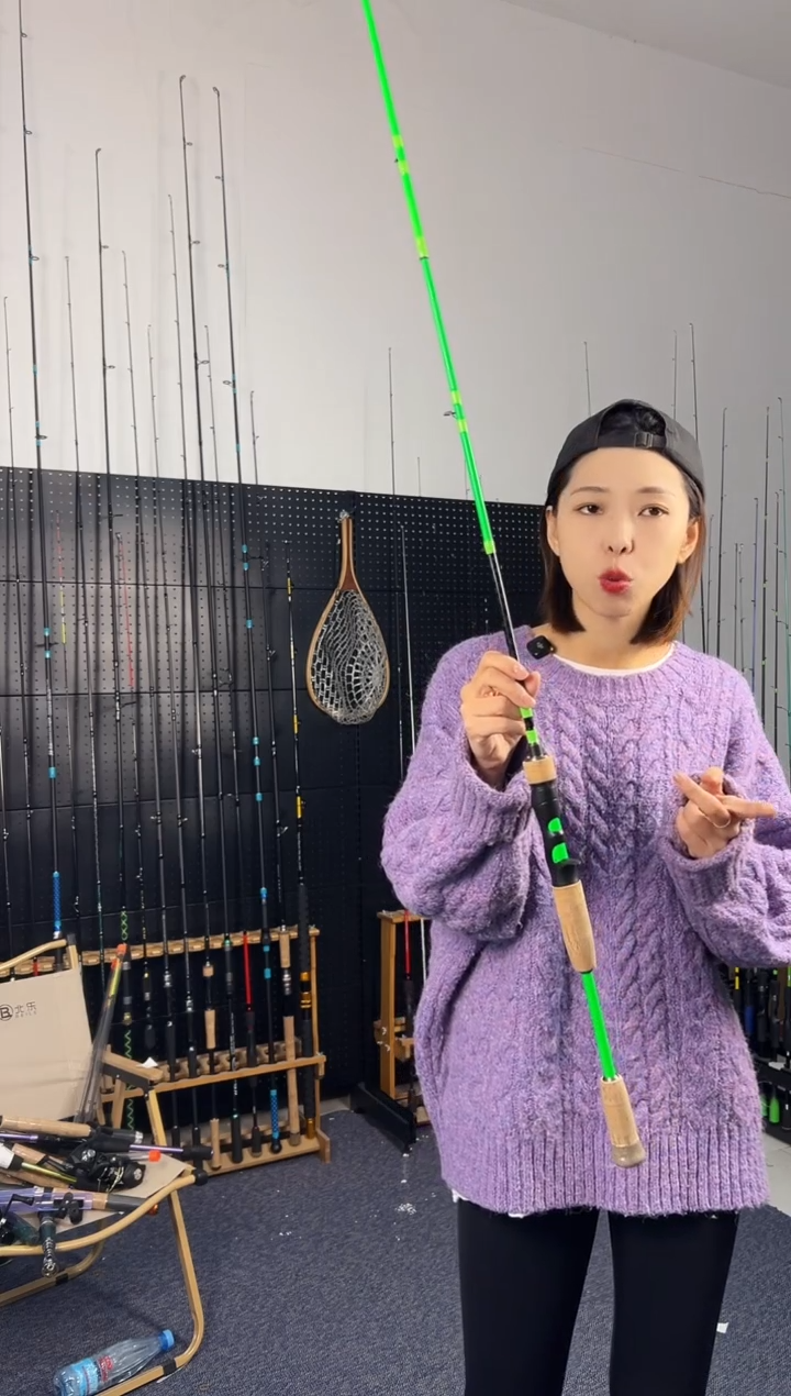 1.98m碳素绿麒麟枪柄1.98米（瑕疵尾货竿，没有售后，介意勿拍）