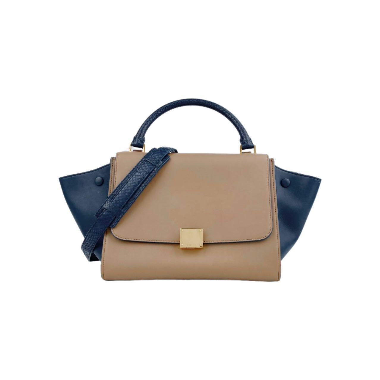 95新 Celine/思琳 蛇皮手柄肩带拼色秋千手提斜挎包