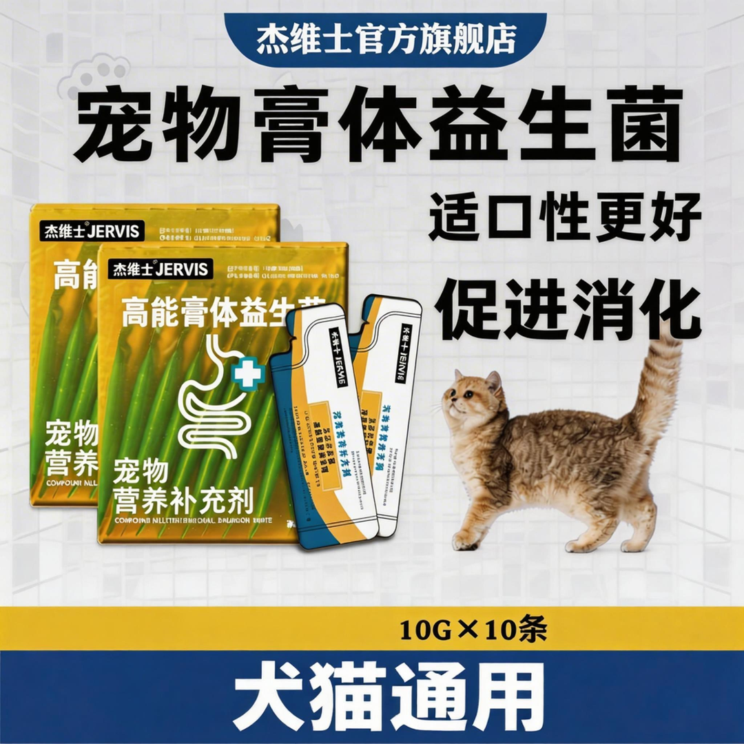 杰维士宠物猫狗益生菌宠物益生菌猫咪狗狗调理肠胃通用商品图
