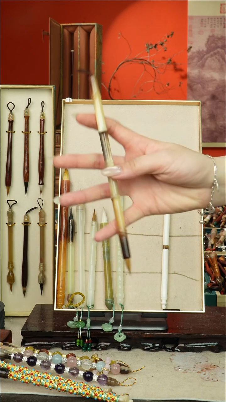 48号闪孤品高货毛笔链接 清水试笔 蘸墨不退