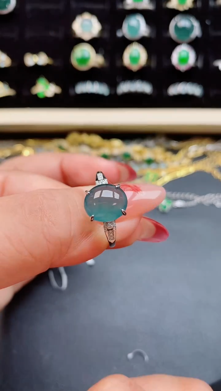 【闪购商品】翡翠戒指银S925镶嵌508501