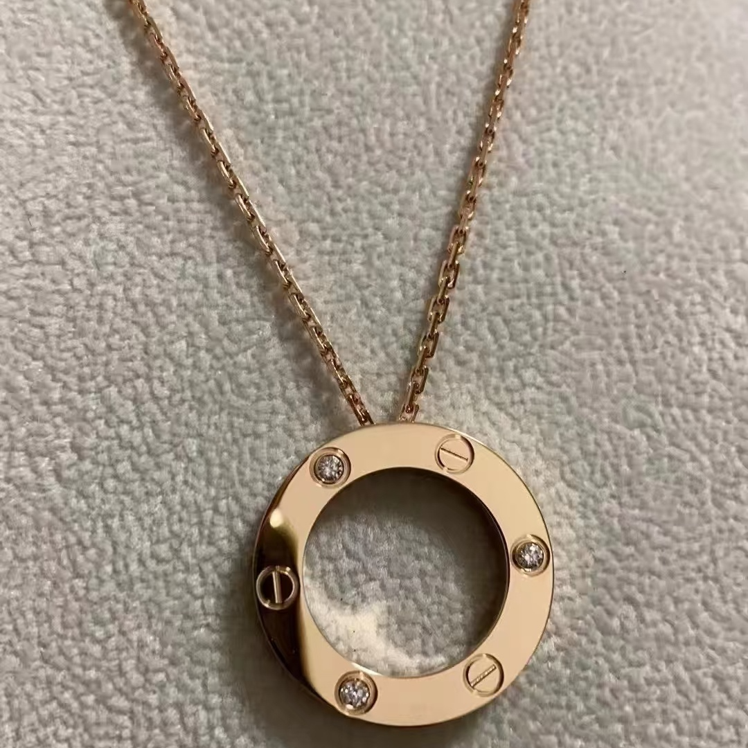  （雅雅精选）18K金三钻大饼项链JDFG