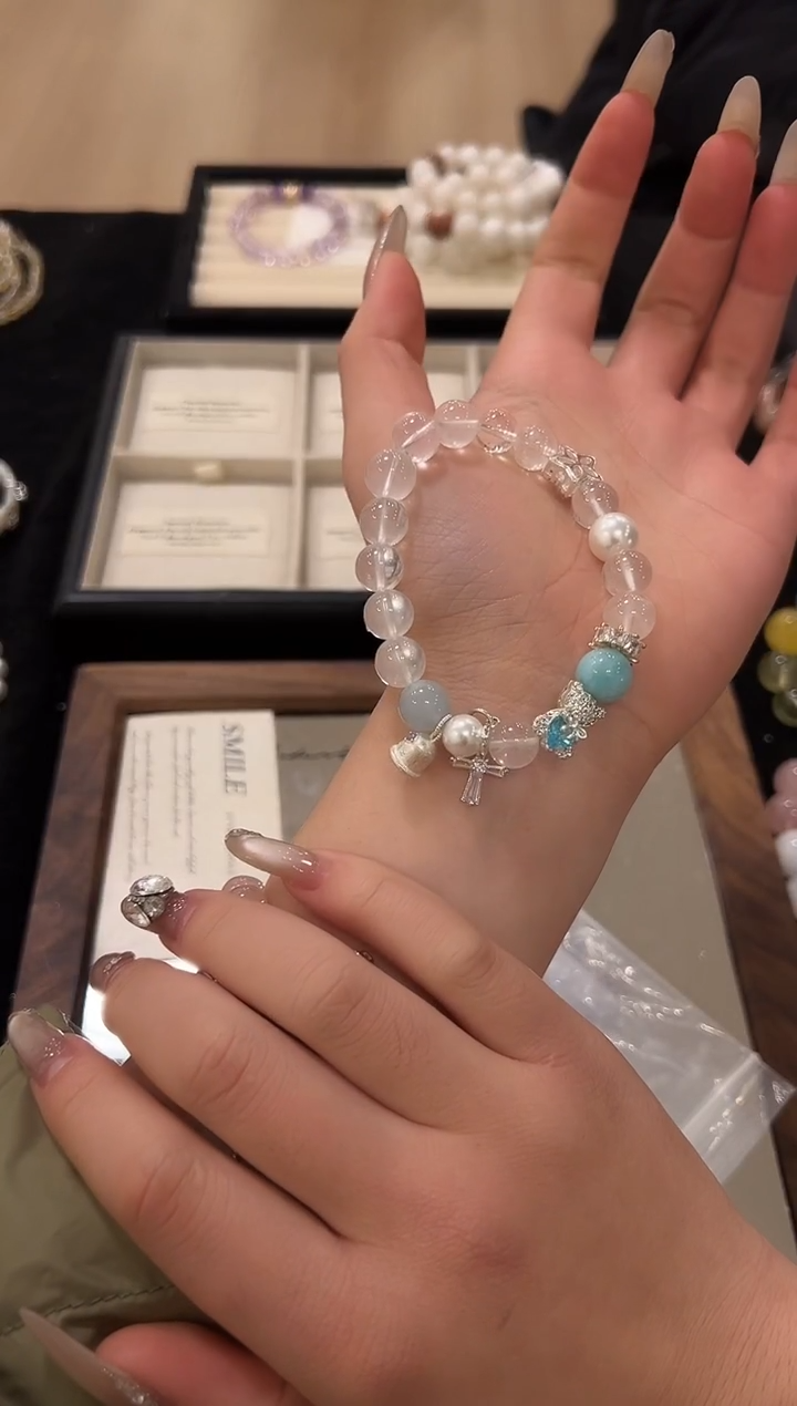 未镶嵌手链水晶奶白晶设计款手串