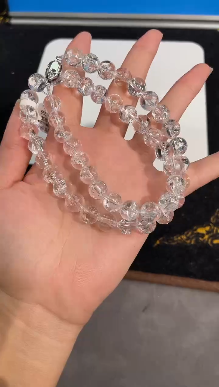 合金颈饰水晶1号利姆利亚白阿赛项链9mm