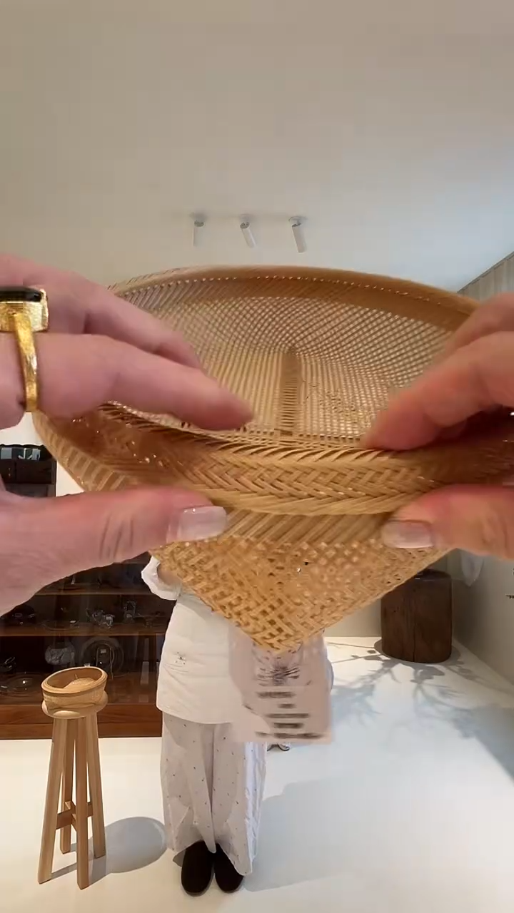 茶道摆件0000四角竹编篓7890