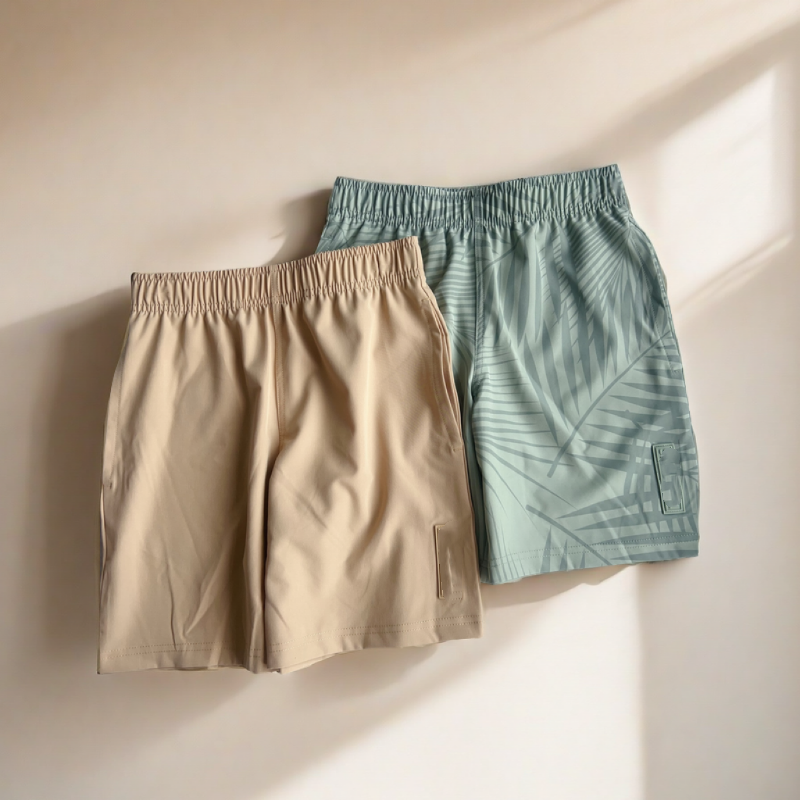 清！【两条装】130-160码男童夏季薄款舒适松紧腰五分短裤