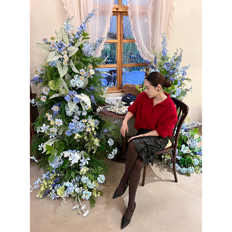 ChuYouMan初有熳【柔雾】秋冬慵懒风羊绒羊毛外穿翻领羊毛套头毛衣