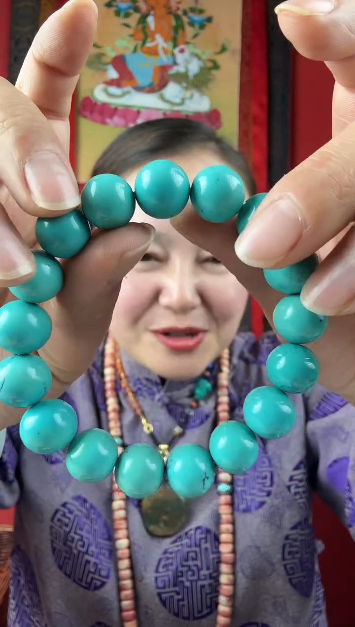 无非金属蓝色老珠子