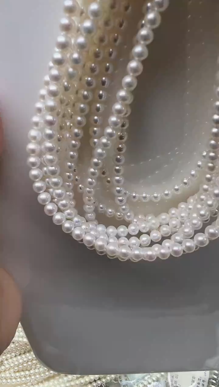 项链未镶嵌淡水珍珠极光白近正圆4.5-5mm