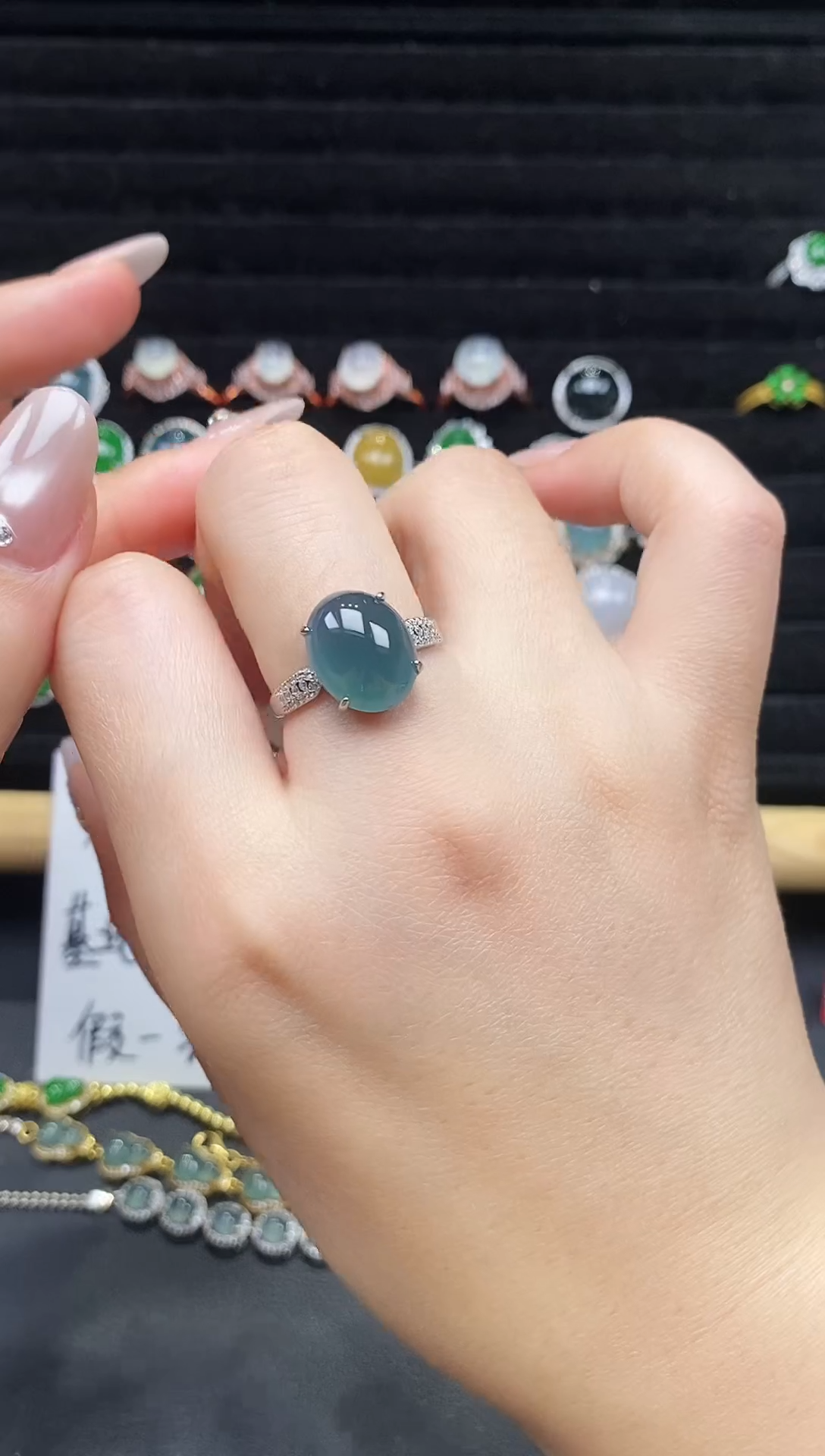 银S925镶嵌戒指翡翠111