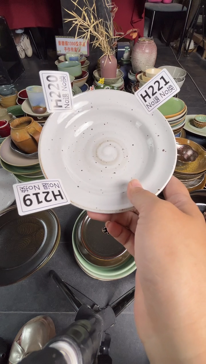 陶瓷散****猫h221白麻点碗