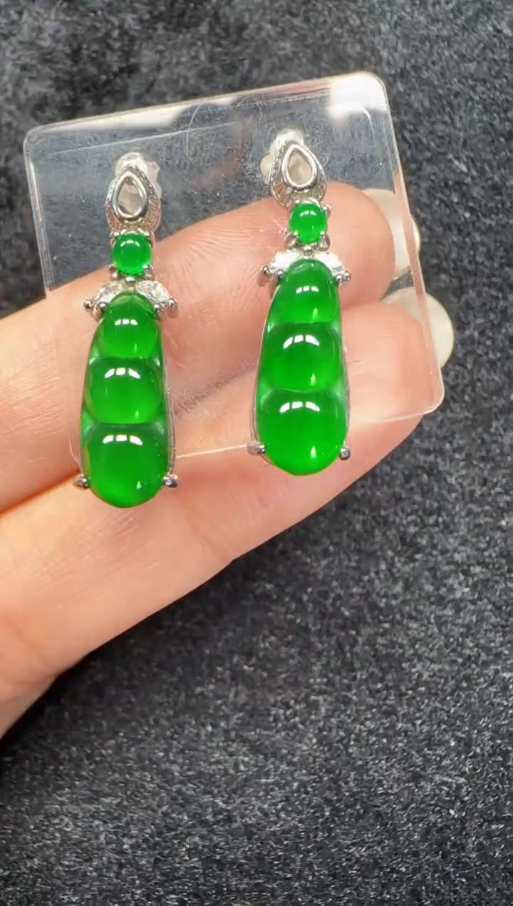 未镶嵌定制翡翠翡翠耳环30