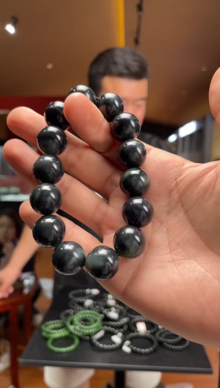 手串未镶嵌和田玉青花16圆