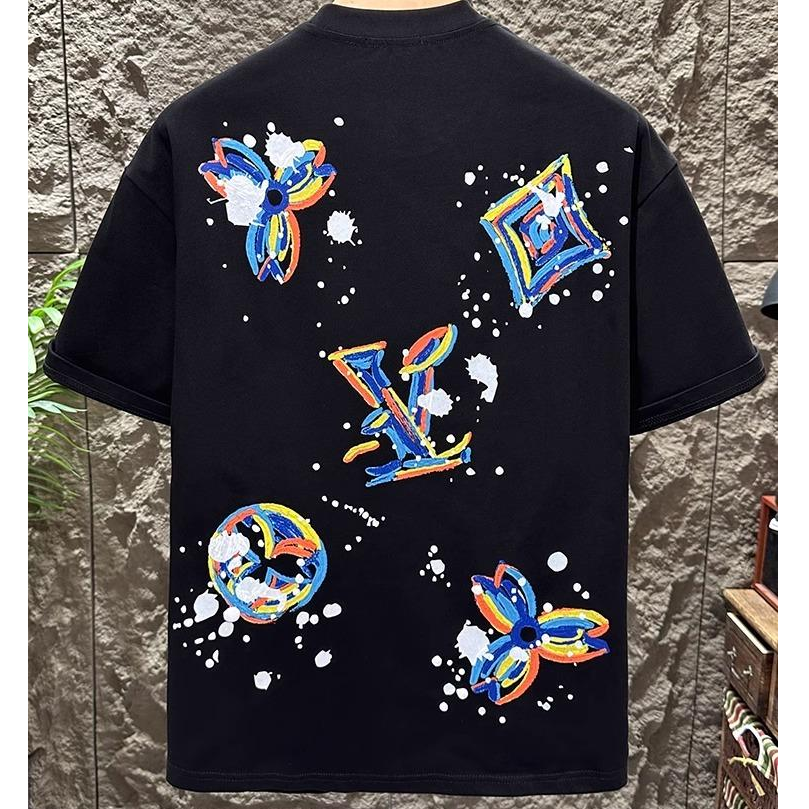 JQ-通用欧美简约T恤夏季常规涂鸦印花半袖男士短袖圆领 9722-EY