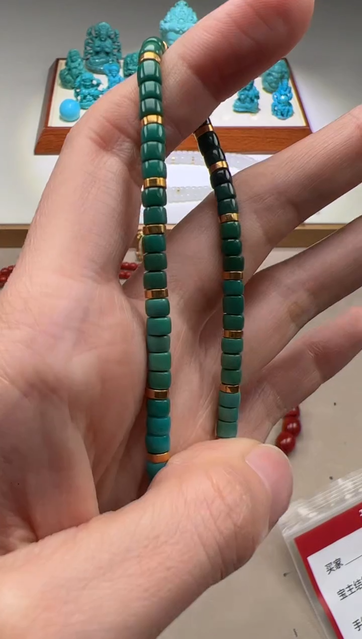 【闪购商品】绿松石手串手串18K金镶嵌手串手串