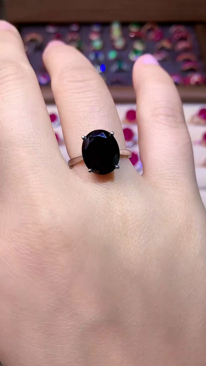 【闪购商品】彩色蓝宝石戒指银S925镶嵌0000