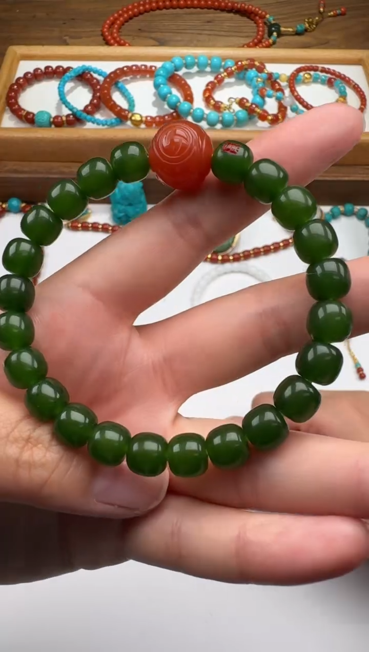 未镶嵌手串和田玉（碧玉）疆*～手串手串