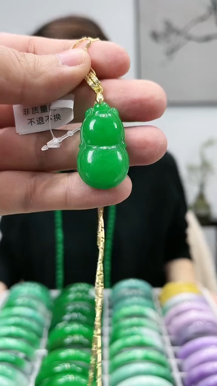 【闪购商品】砖雕s14 正阳绿福芦吊坠